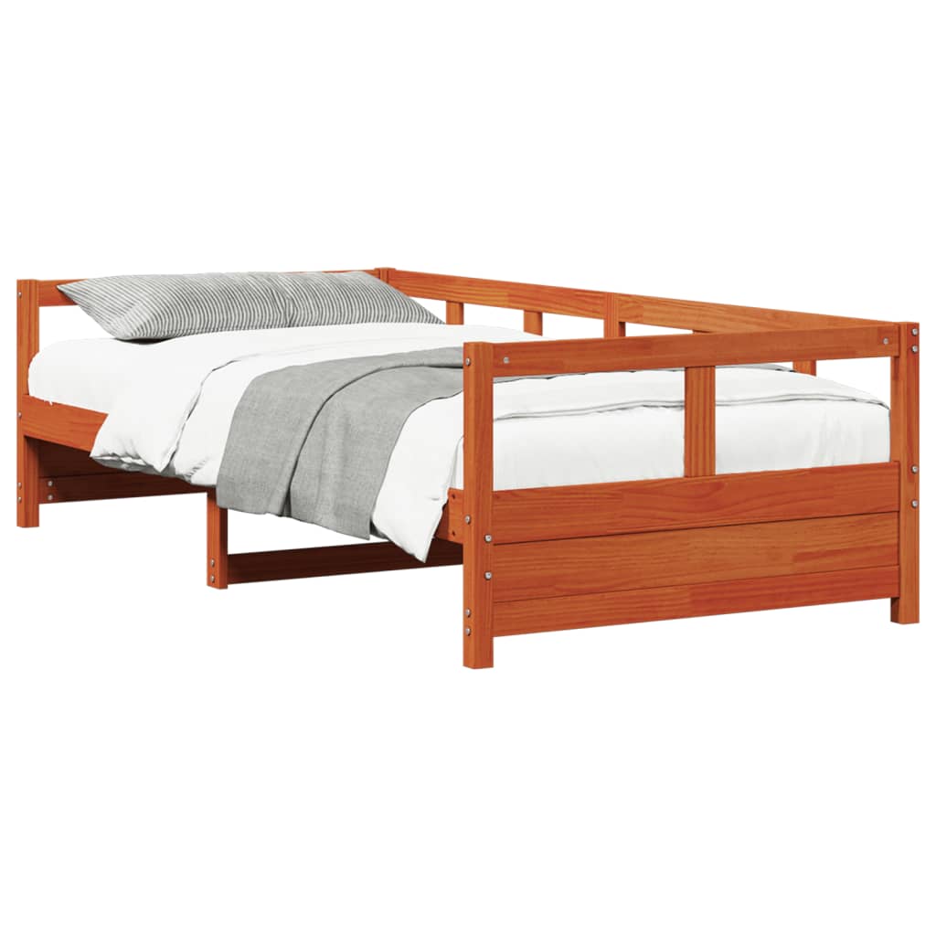 vidaXL Dormeuse senza Materasso Marrone Cera 80x200 cm Legno di Pino