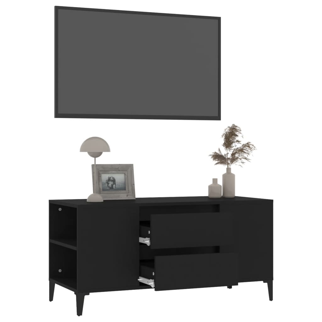 vidaXL Mobile Porta TV Nero 102x44,5x50 cm in Legno Multistrato