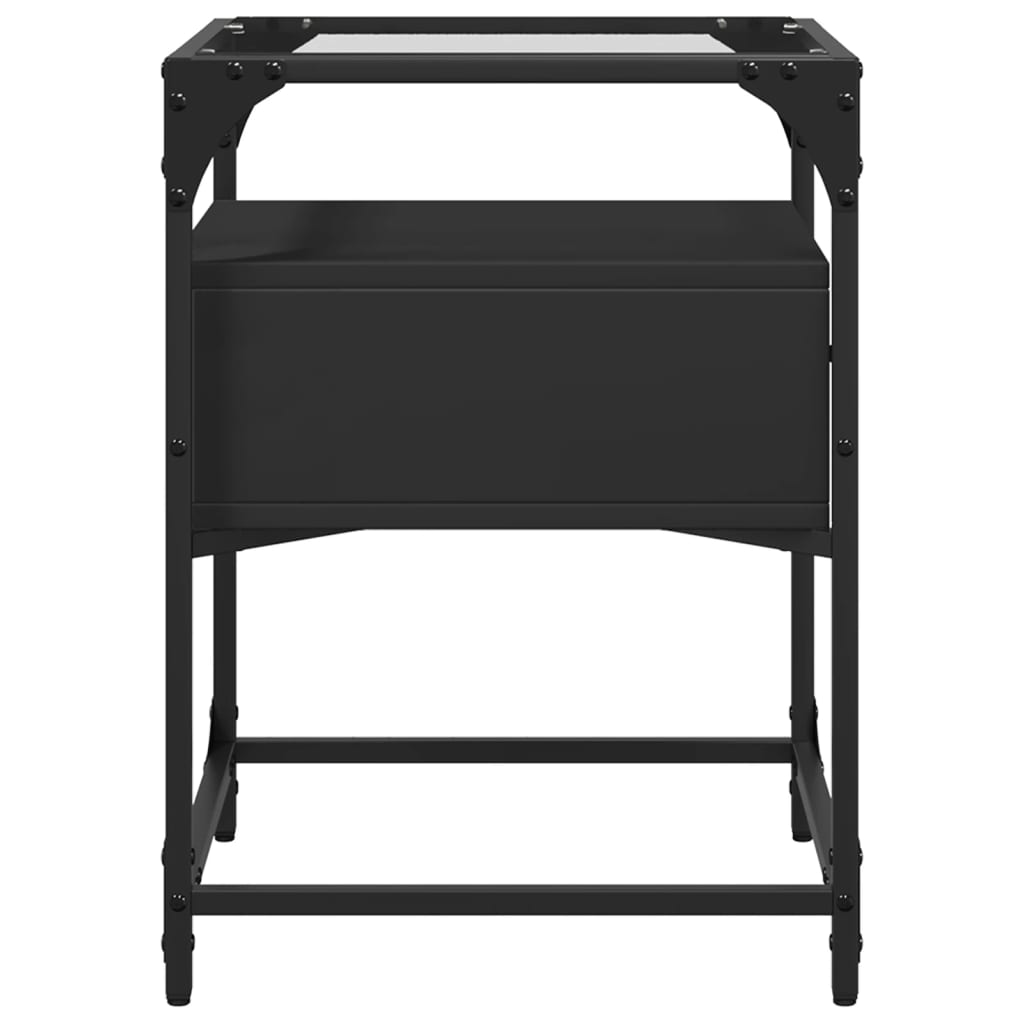 vidaXL Comodino Nero 40x40x55 cm in Legno Multistrato