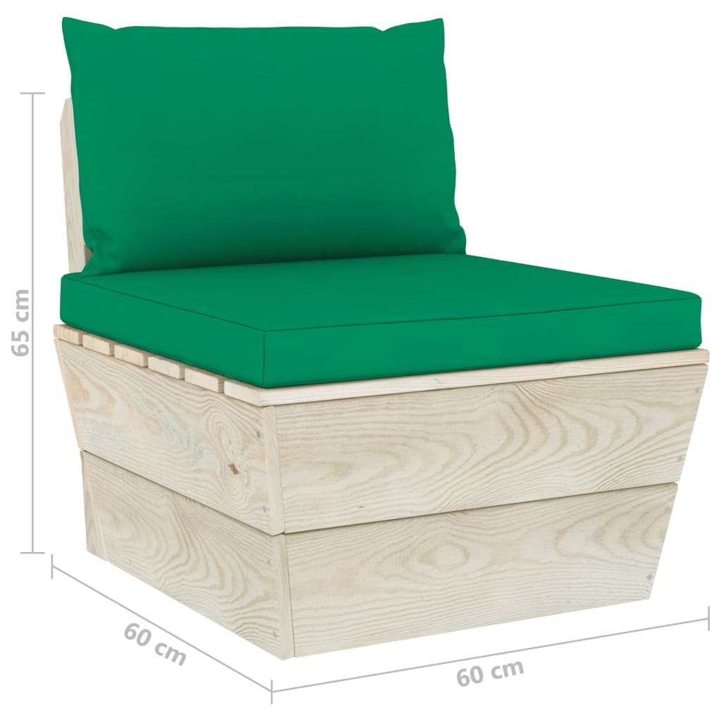 vidaXL Set Divani da Giardino su Pallet 6 pz con Cuscini Legno Abete