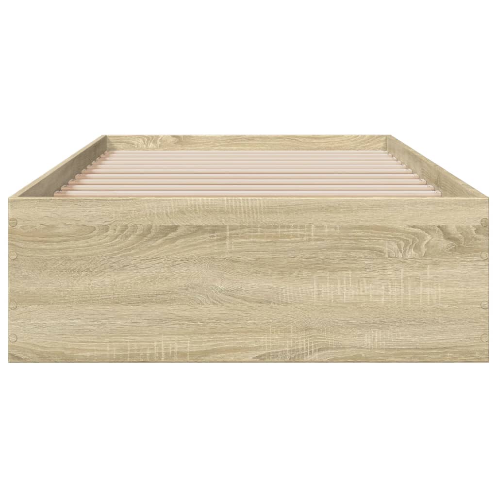 vidaXL Giroletto Cassetti Rovere Sonoma 90x200 cm Legno Multistrato