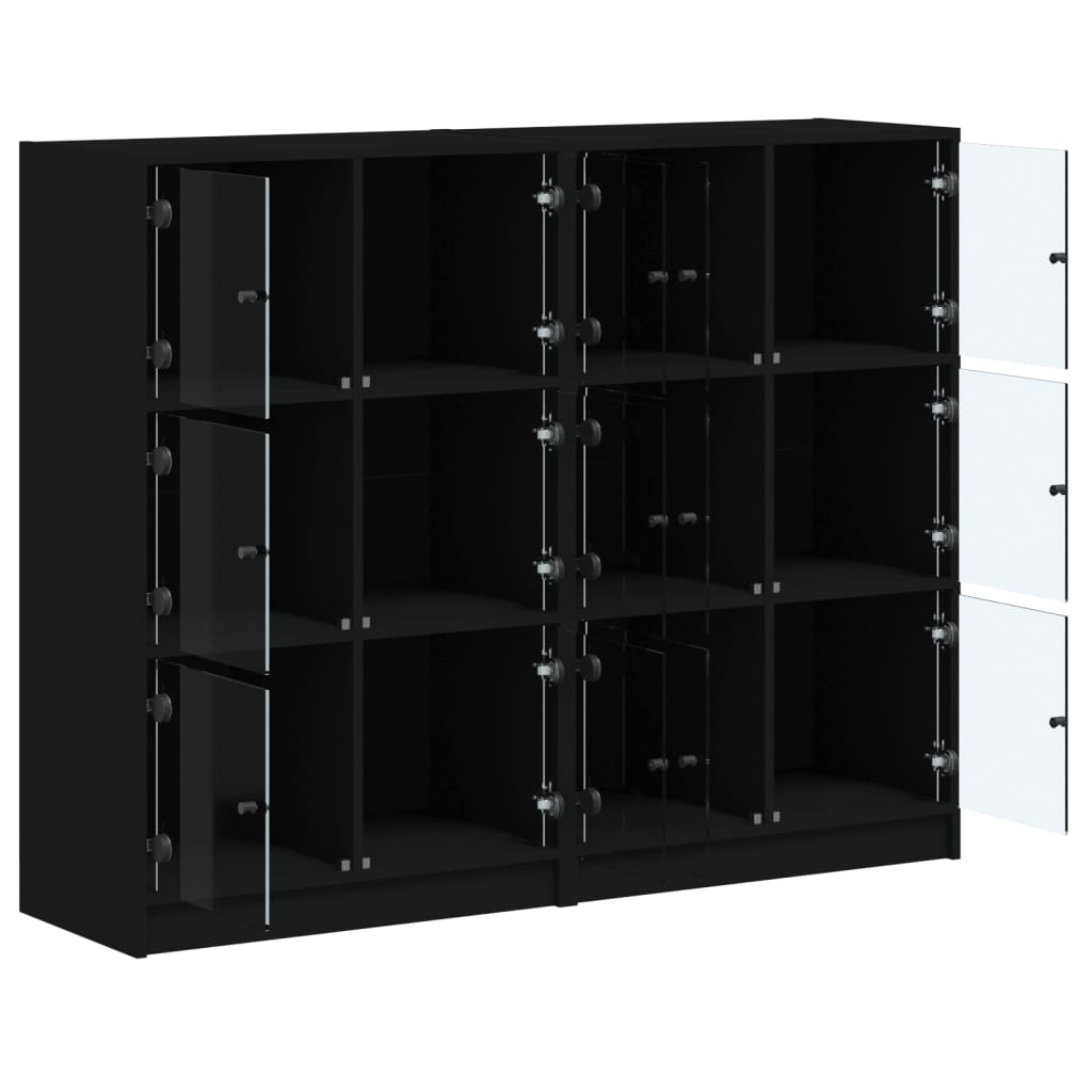 vidaXL Libreria con Ante Nera 136x37x109 cm in Legno Multistrato