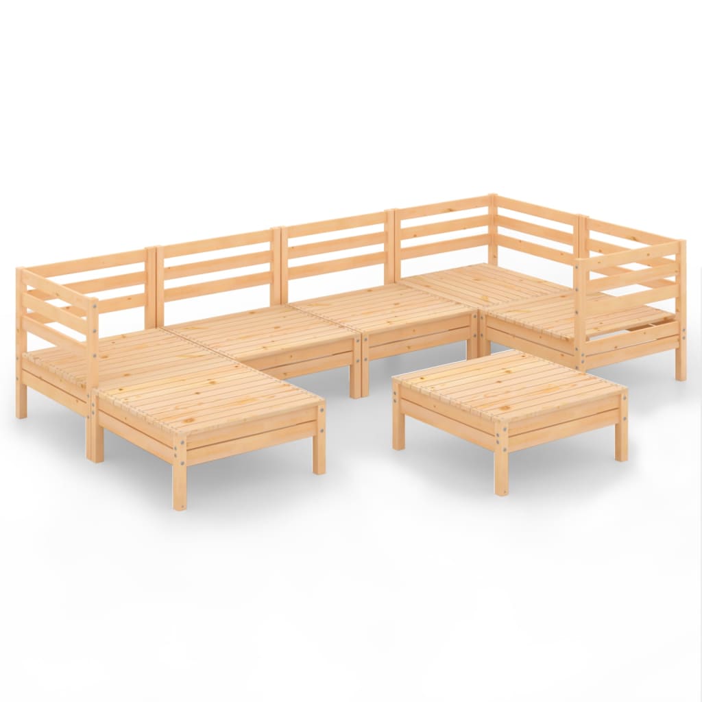 vidaXL Set Salotto da Giardino 7 pz in Legno Massello di Pino