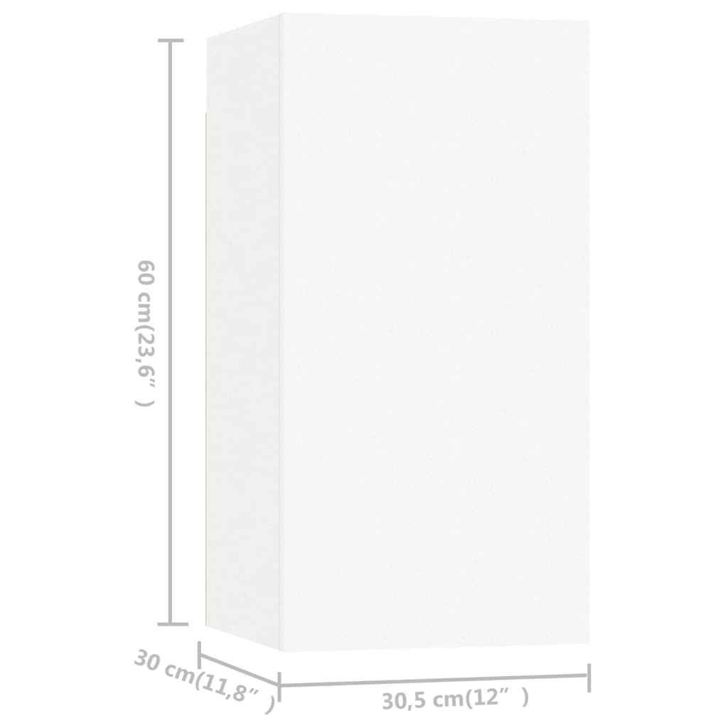 vidaXL Set Mobili Porta TV 4 pz Bianco in Legno Multistrato