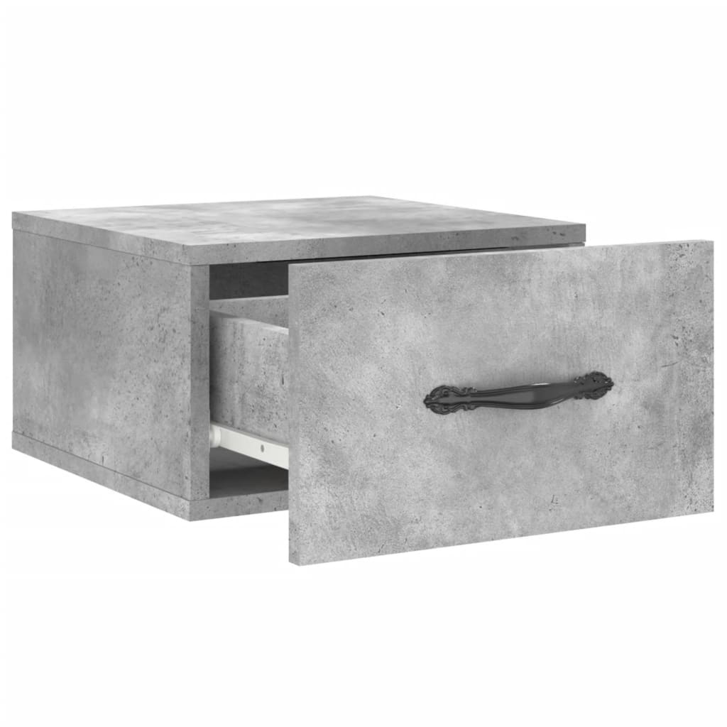 vidaXL Comodini a Muro 2 pz Grigio Cemento 35x35x20 cm