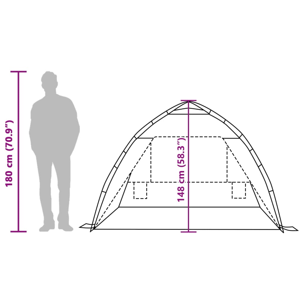 vidaXL Tenda da Spiaggia 2 Persone Verde Rilascio Rapido Impermeabile