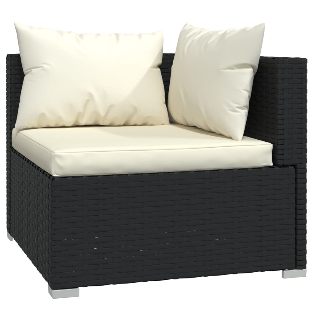 vidaXL Set Salotto da Giardino 8 pz con Cuscini in Polyrattan Nero