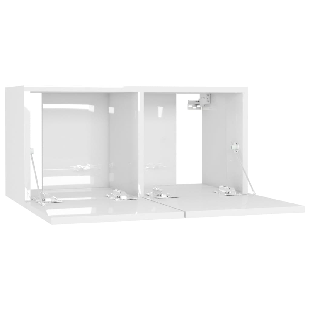 vidaXL Set di Mobili Porta TV 5 pz Bianco Lucido in Legno Multistrato