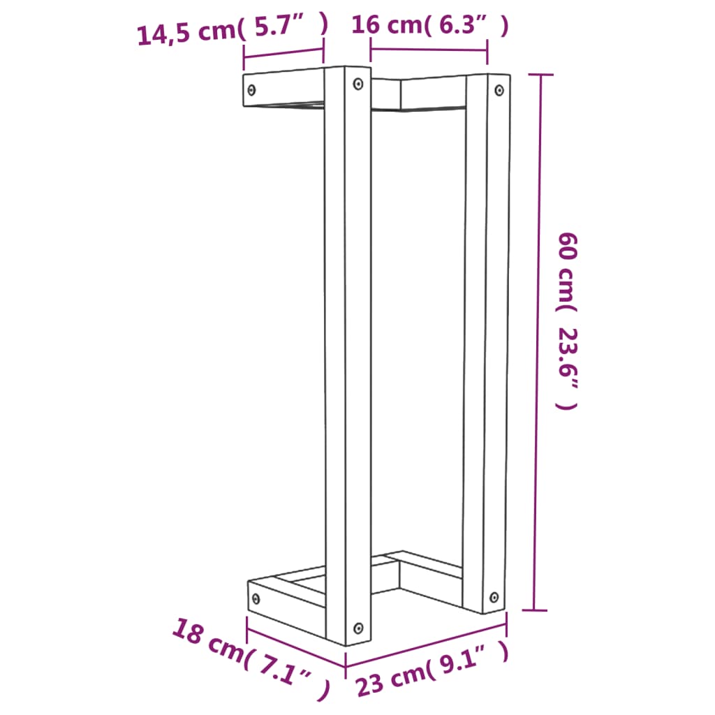 vidaXL Portasciugamani Bianco 23x18x60 cm in Legno Massello di Pino