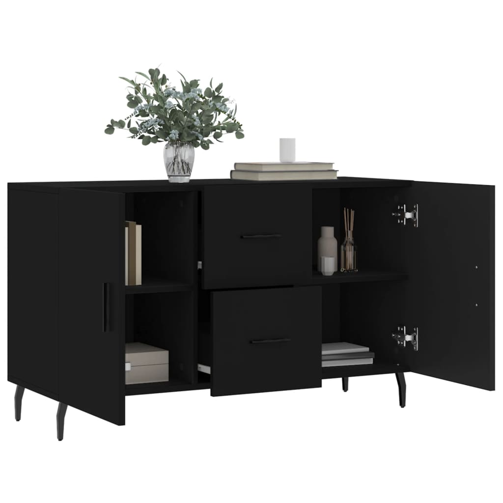 vidaXL Credenza Nera 100x36x60 cm in Legno Multistrato