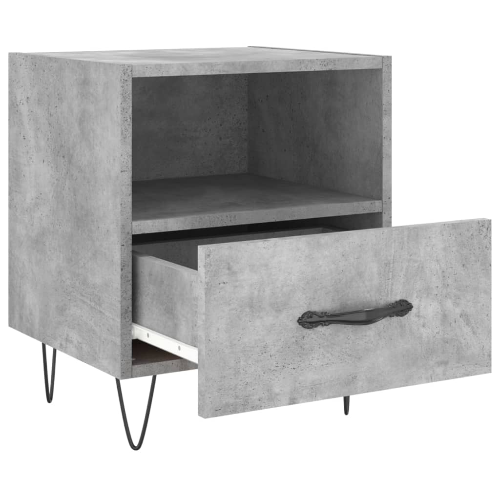 vidaXL Comodino Grigio Cemento 40x35x47,5 cm in Legno Multistrato