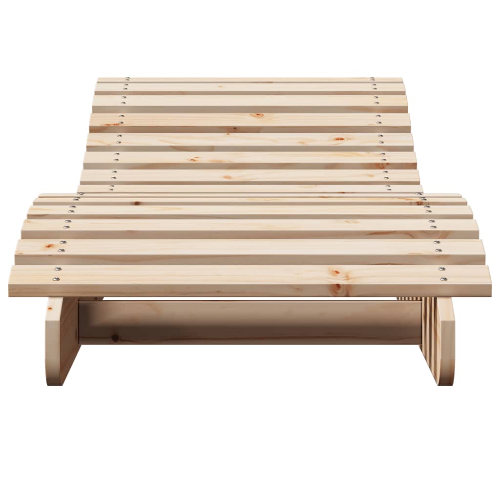 vidaXL Lettini Prendisole 2pz 205x60x31,5 cm in Legno Massello di Pino