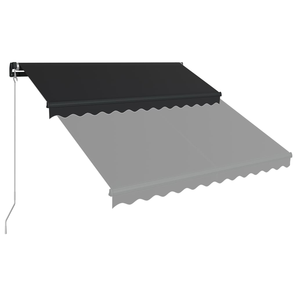 vidaXL Tenda da Sole Retrattile Manuale con LED 300x250 cm Antracite