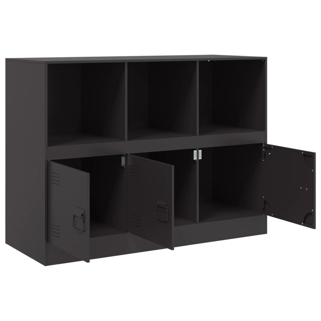 vidaXL Credenza Nera 99x39x73 cm in Acciaio