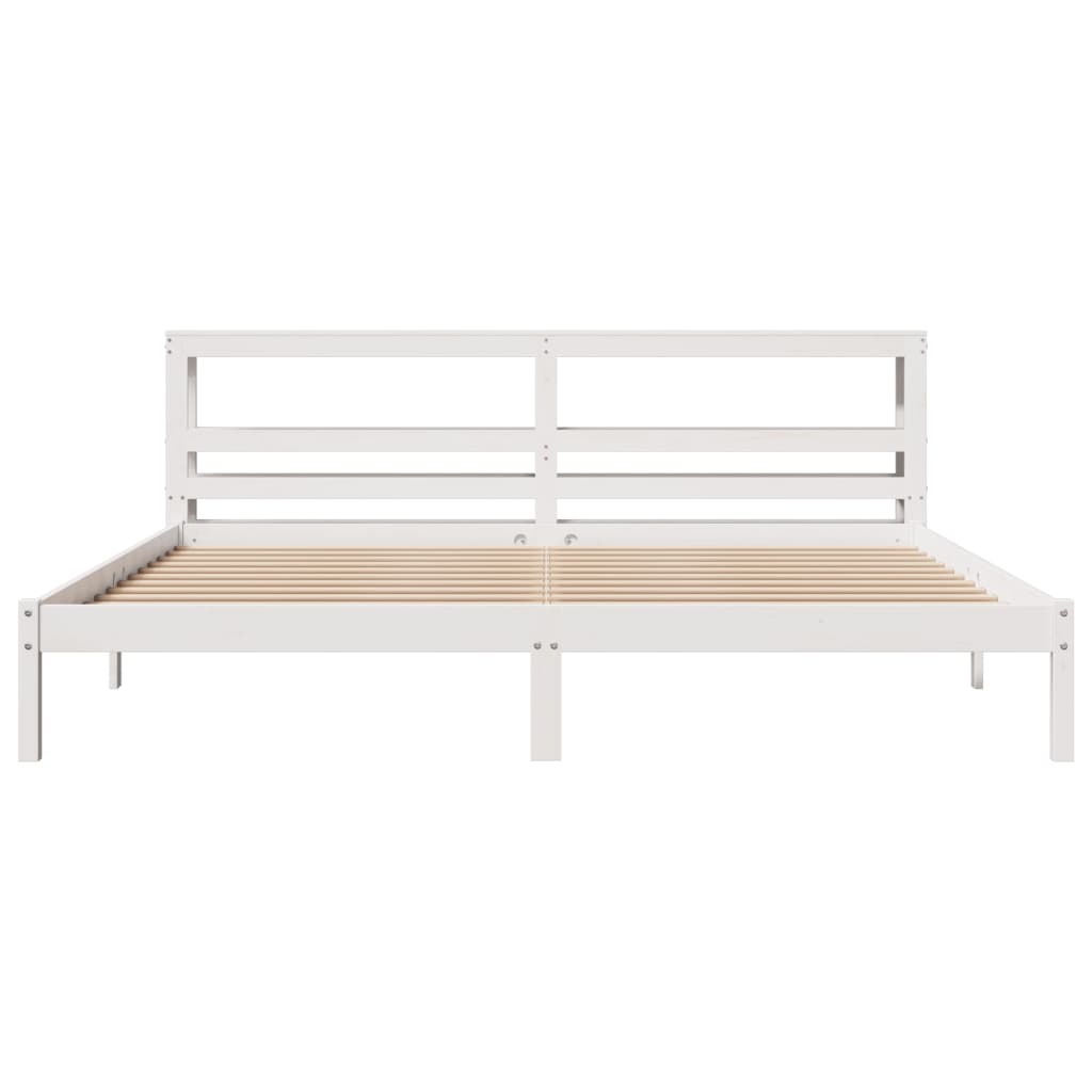 vidaXL Letto senza Materasso Bianco 180x200 cm Legno Massello di Pino