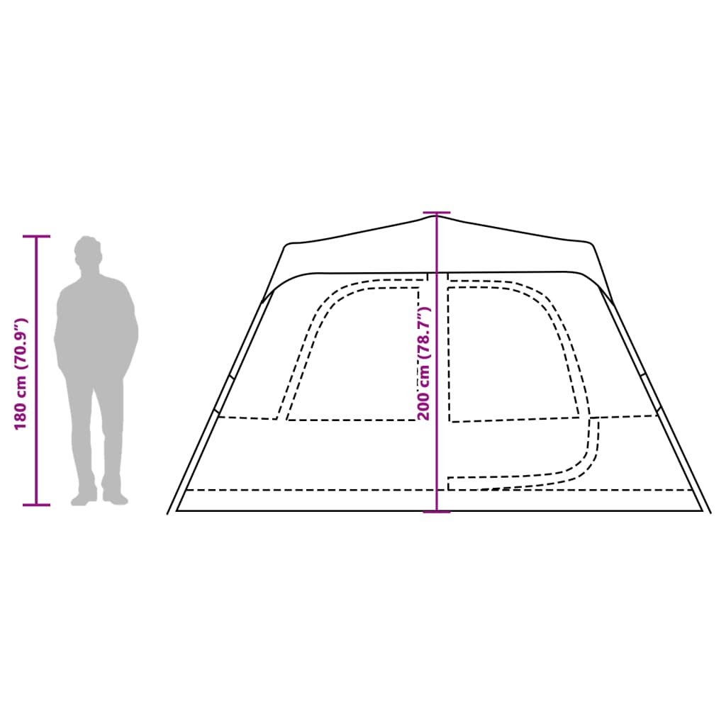 vidaXL Tenda Familiare a Cupola 10 Persone Verde a Rilascio Rapido