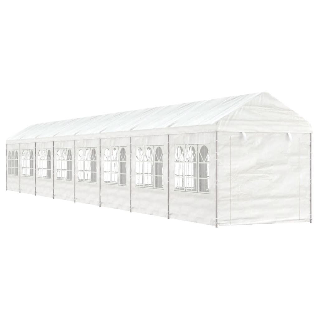 vidaXL Gazebo con Tetto Bianco 17,84x2,28x2,69 m in Polietilene