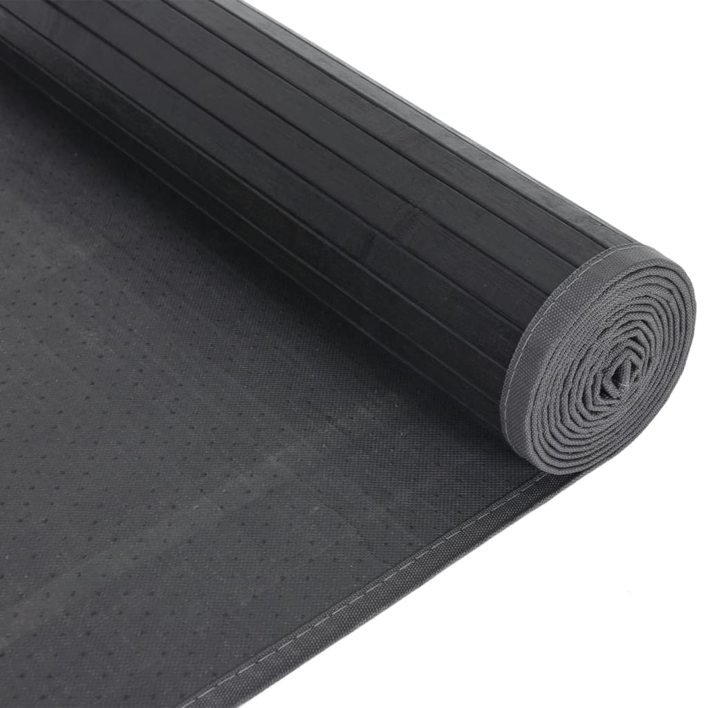 vidaXL Tappeto Rettangolare Nero 80x1000 cm in Bambù