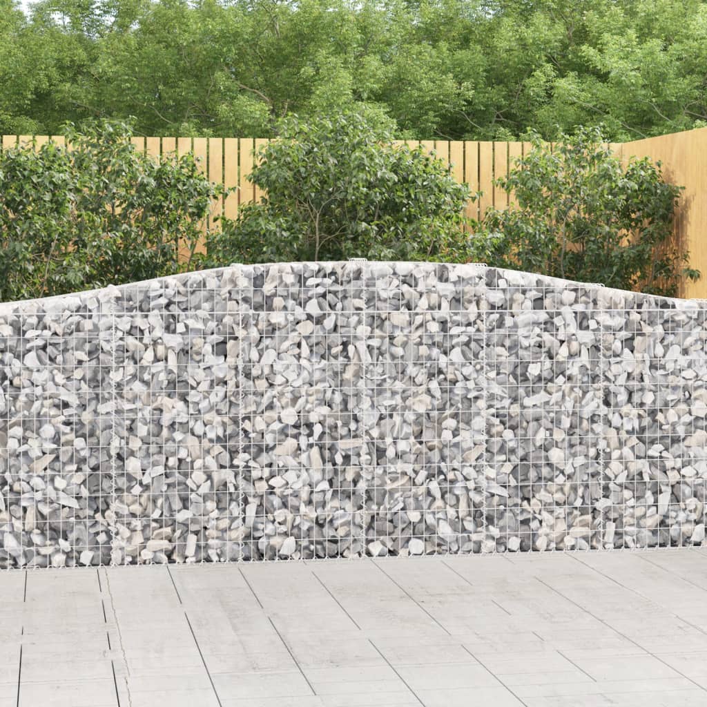 vidaXL Cesti Gabbioni ad Arco 2pz 400x30x100/120 cm Ferro Zincato