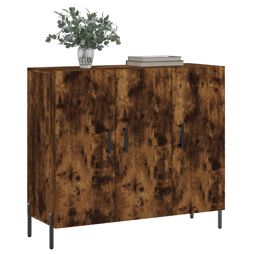 vidaXL Credenza Rovere Fumo 90x34x80 cm in Legno Multistrato