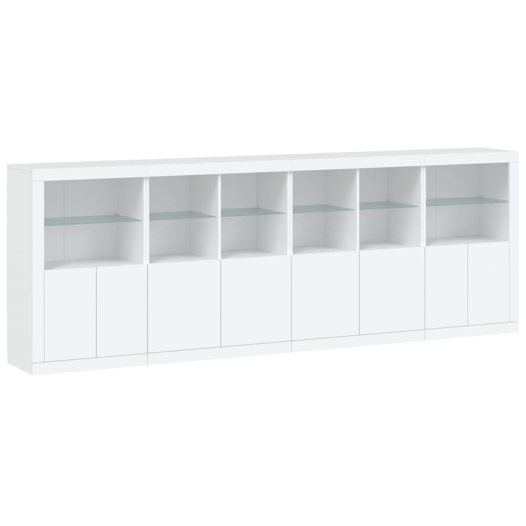 vidaXL Credenza con Luci LED Bianca 283x37x100 cm