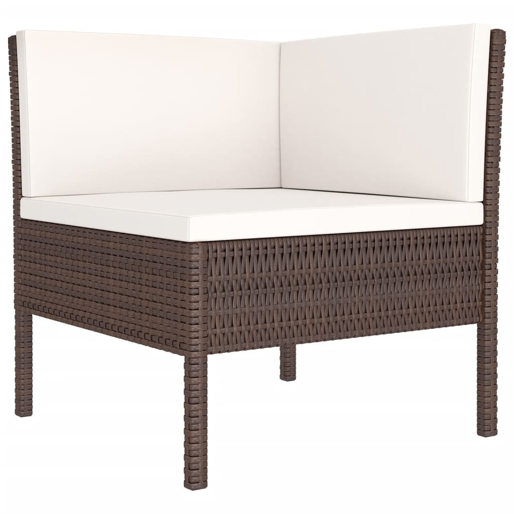 vidaXL Set Divani da Giardino 11 pz con Cuscini in Polyrattan Marrone