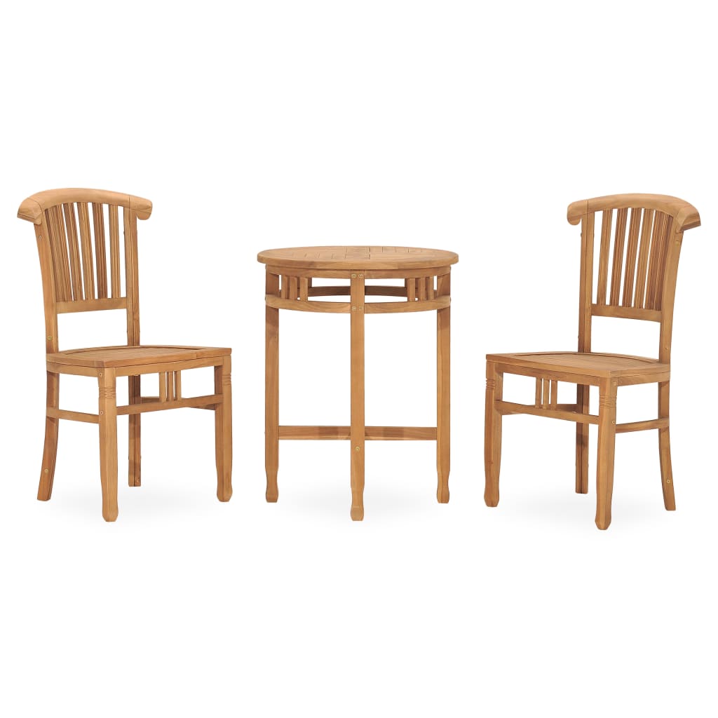 vidaXL Set da Pranzo da Giardino 3 pz in Legno Massello di Teak