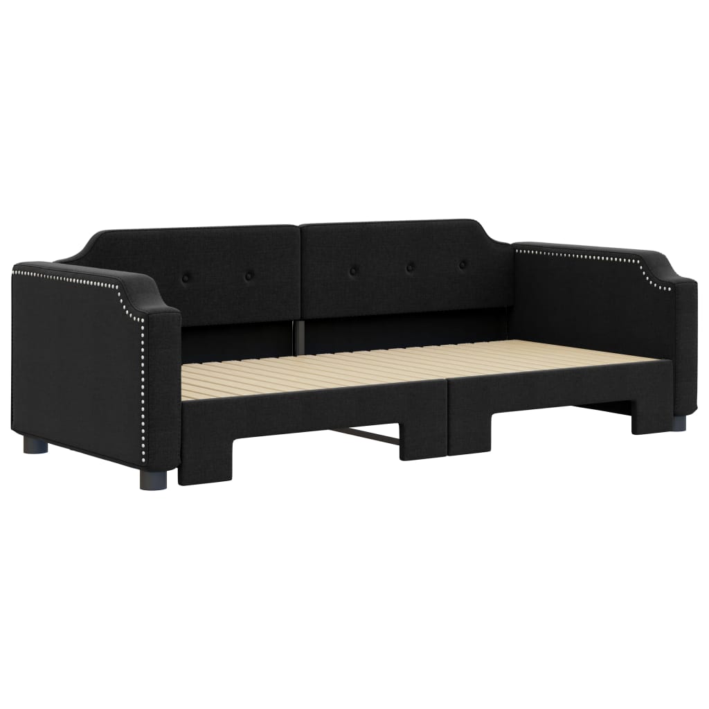 vidaXL Divano Letto con Letto Estraibile Nero 90x200 cm in Tessuto