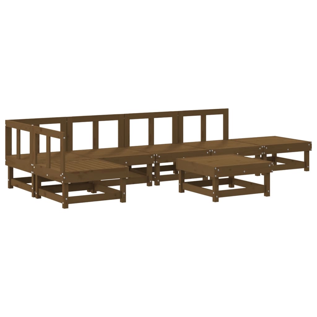 vidaXL Set Salotto da Giardino 7 pz ambra in Legno Massello di Pino