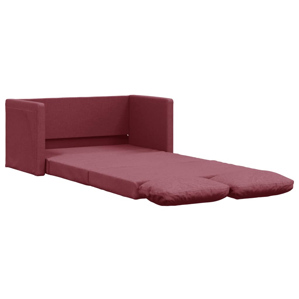 vidaXL Divano Letto da Terra 2 in 1 Rosso Vino 112x174x55cm