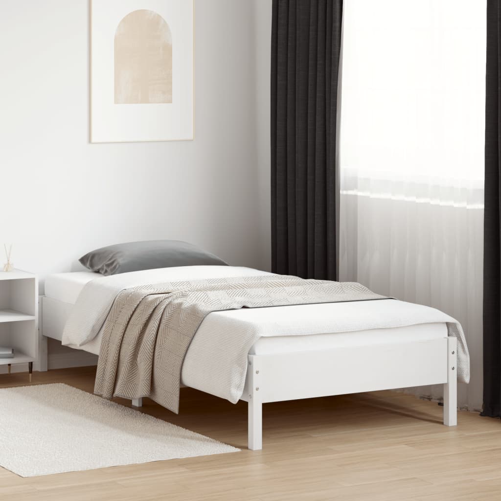 vidaXL Letto senza Materasso Bianco 90x200 cm Legno Massello di Pino