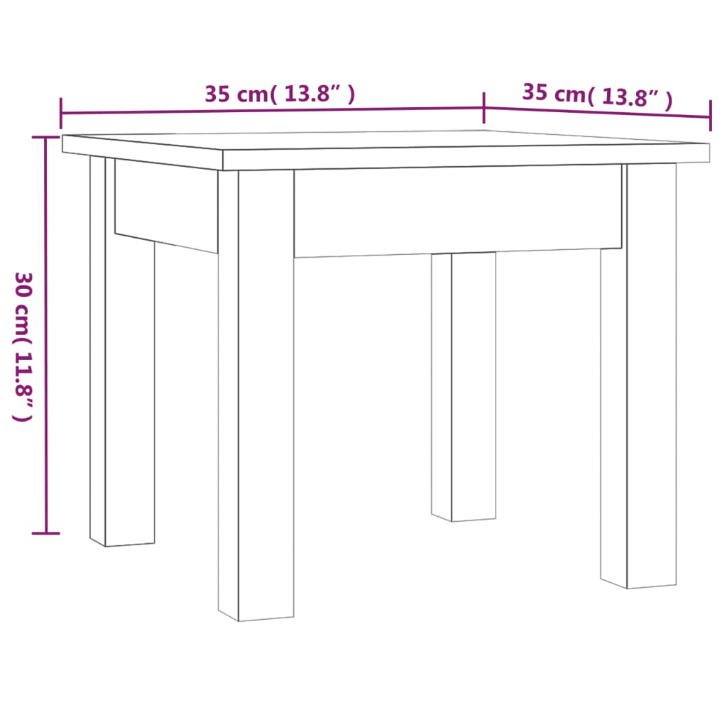 vidaXL Tavolino da Salotto Grigio 35x35x30 cm Legno Massello di Pino