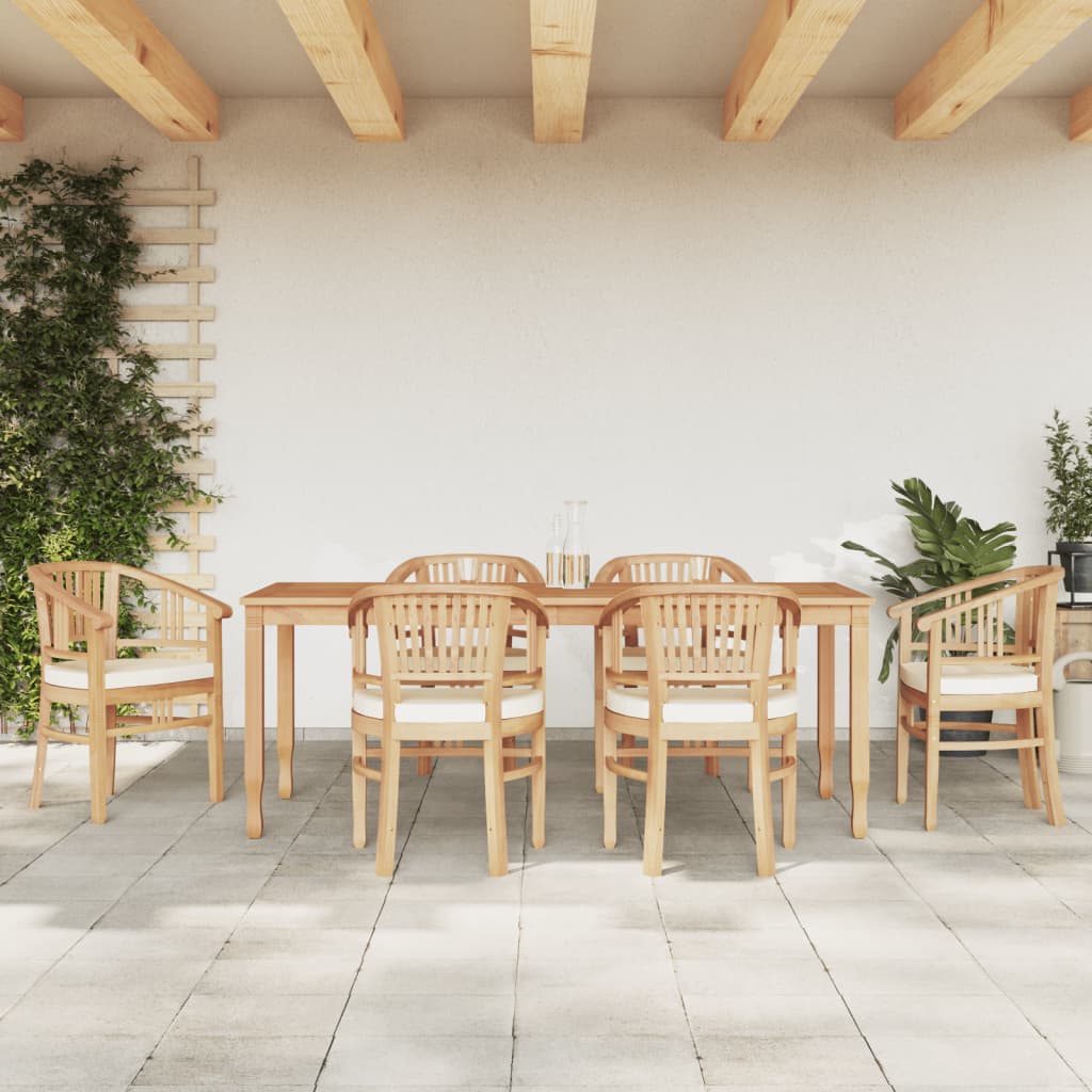 vidaXL Set da Pranzo da Giardino 7 pz in Legno Massello di Teak