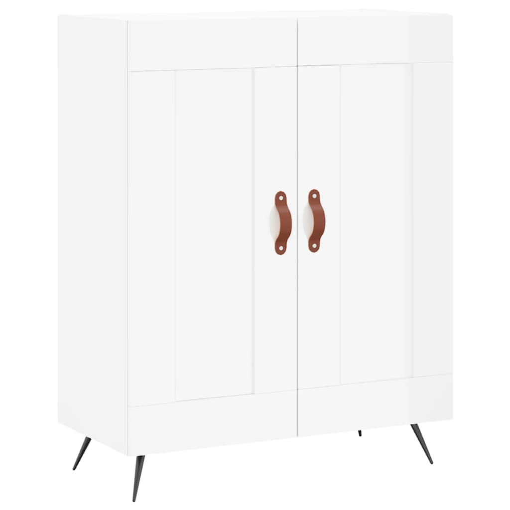 vidaXL Credenza 69,5x34x90 cm in Legno Multistrato Bianco Lucido