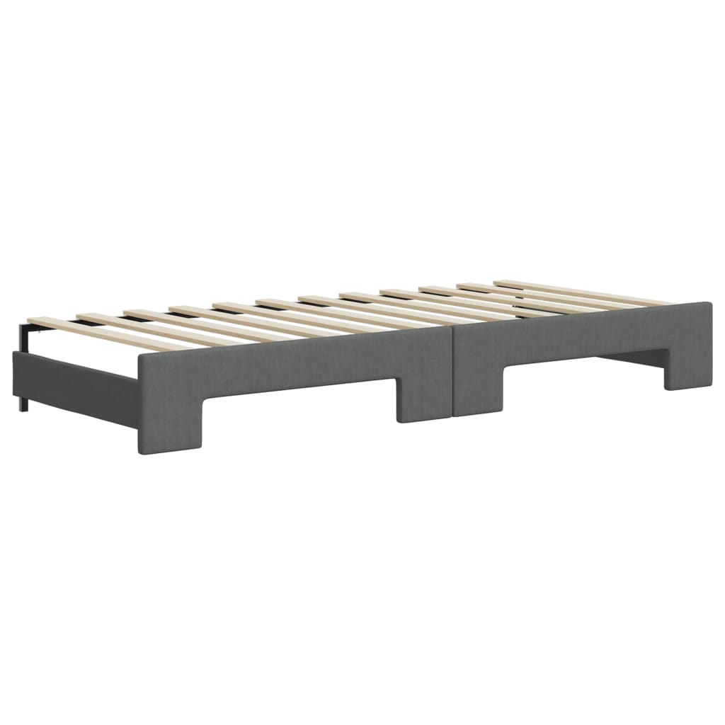 vidaXL Divano Letto Estraibile Cassetti Grigio Scuro 80x200cm Tessuto