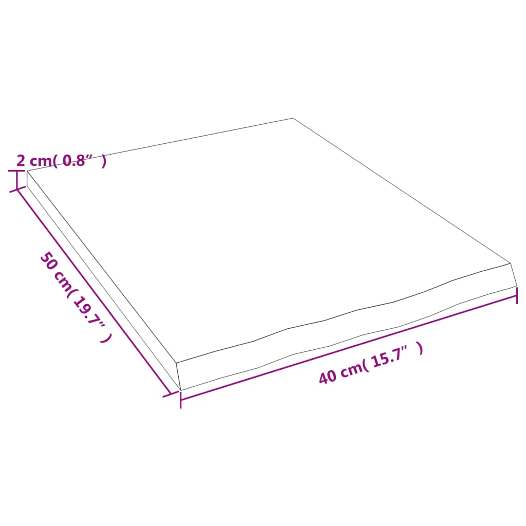 vidaXL Ripiano Muro Marrone Chiaro 40x50x2 cm Massello Rovere Trattato