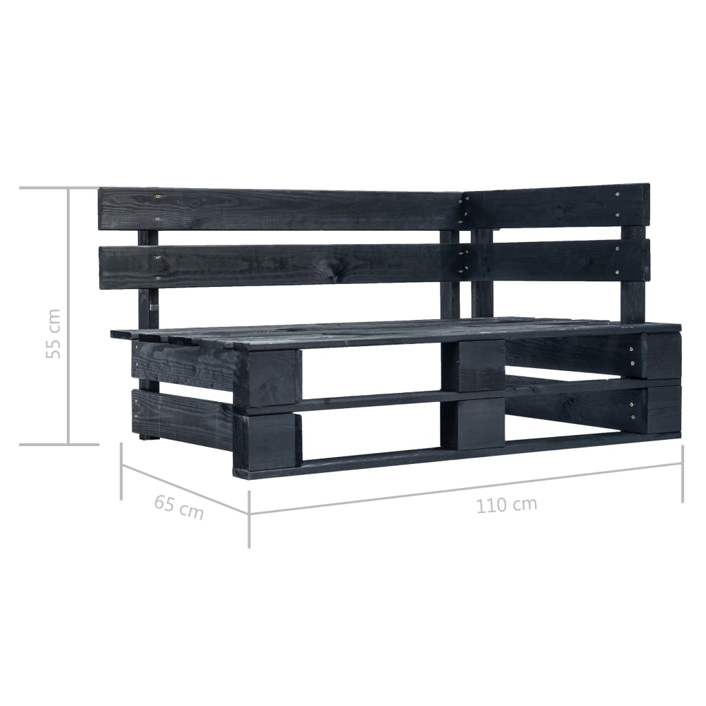 vidaXL Set Divani in Pallet con Cuscini 6 pz in Pino Impregnato Nero