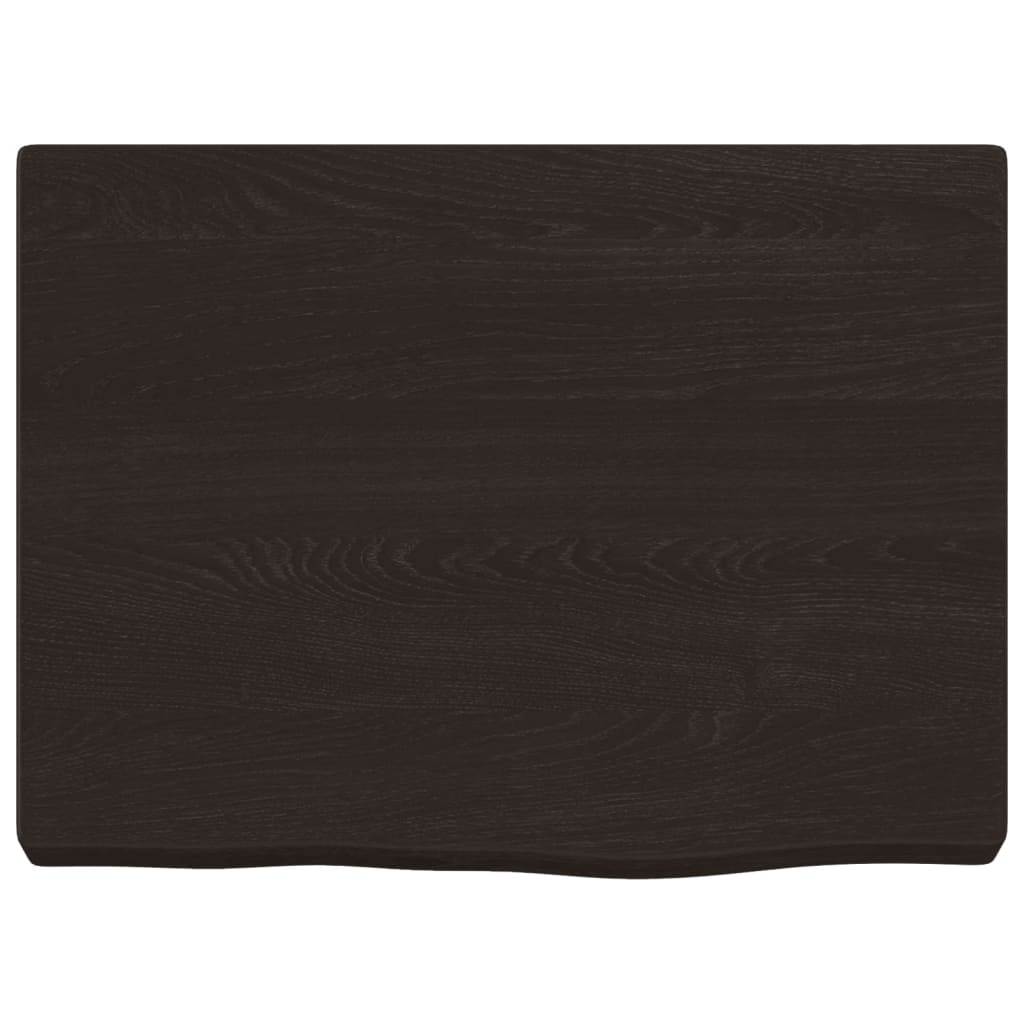 vidaXL Piano Bagno Marrone Scuro 40x30x(2-4)cm Legno Massello Trattato