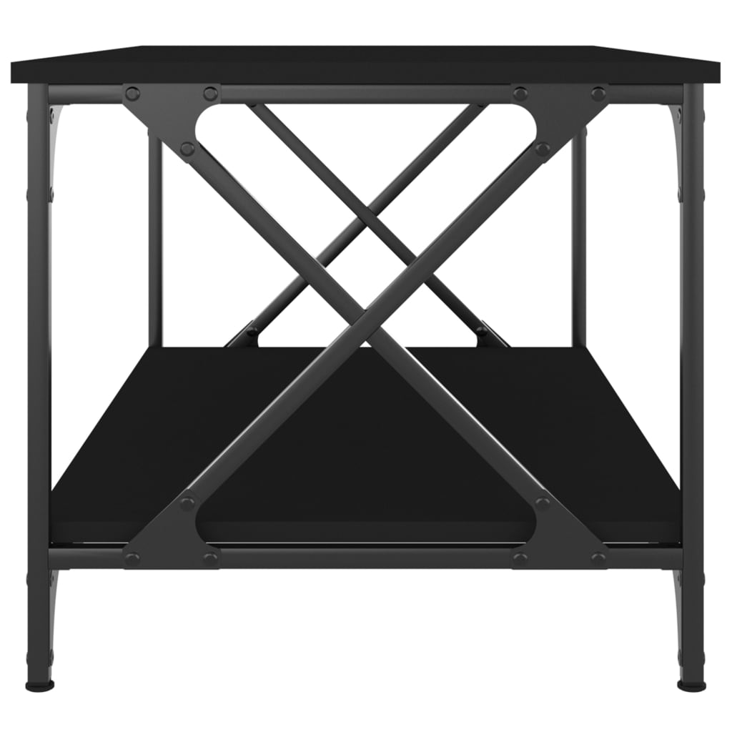 vidaXL Tavolino da Salotto Nero 80x50x45 cm Legno Multistrato e Ferro