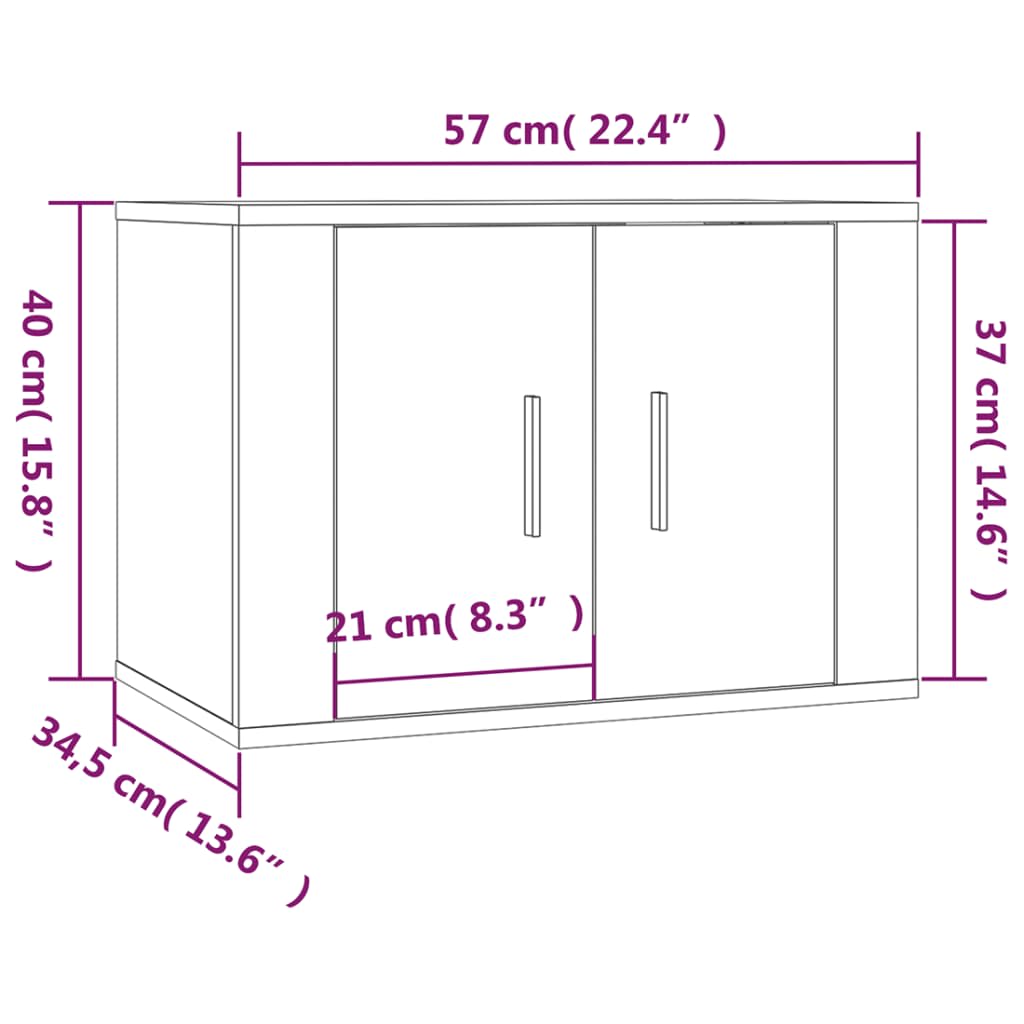 vidaXL Set Mobili Porta TV 4 pz Nero in Legno Multistrato