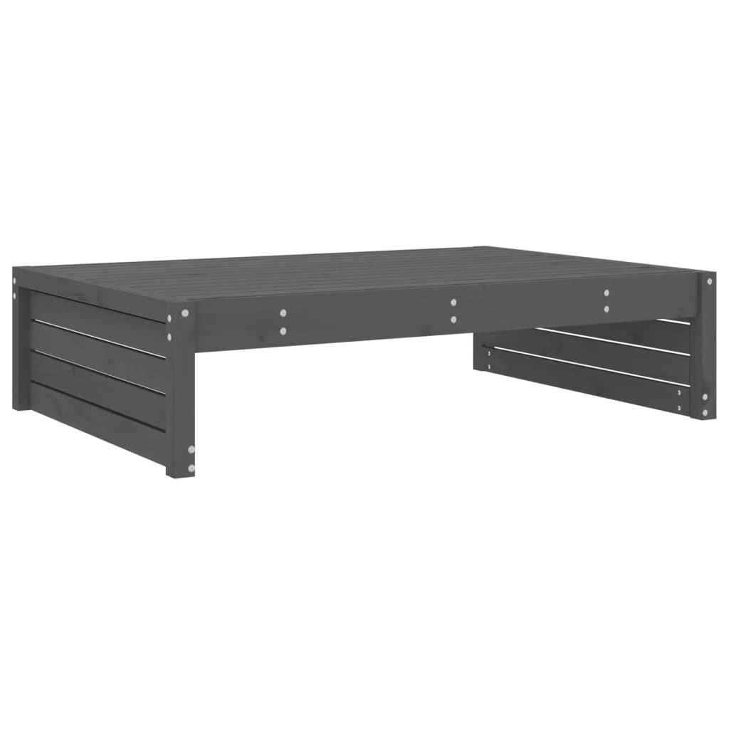 vidaXL Poggiapiedi da Giardino 120x80 cm Legno Massello di Pino Grigio