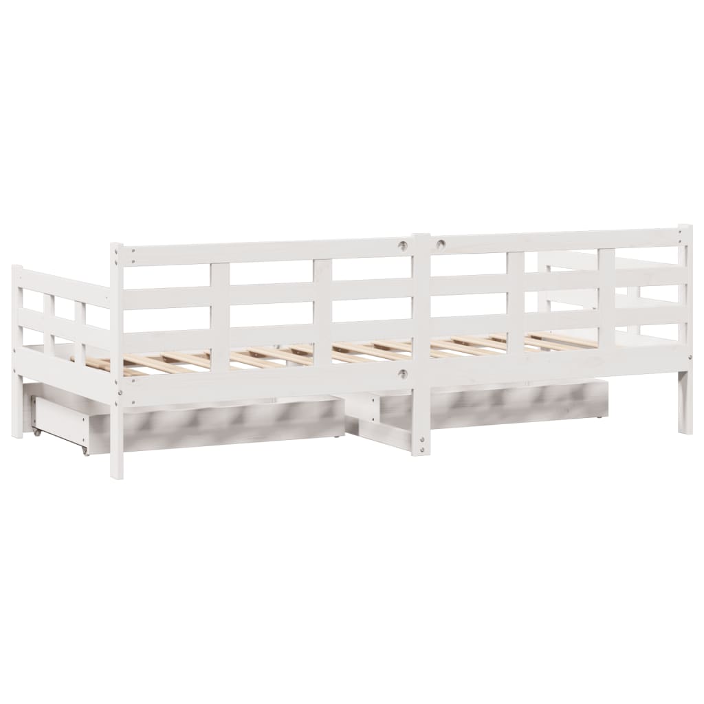 vidaXL Dormeuse con Cassetti Bianca 80x200 cm Legno Massello di Pino