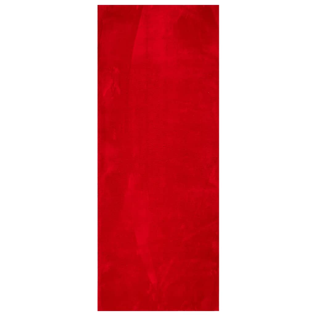 vidaXL Tappeto a Pelo Corto HUARTE Morbido e Lavabile Rosso 80x200 cm