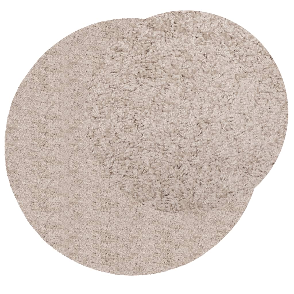 vidaXL Tappeto Shaggy PAMPLONA a Pelo Lungo Moderno Beige Ø 240 cm