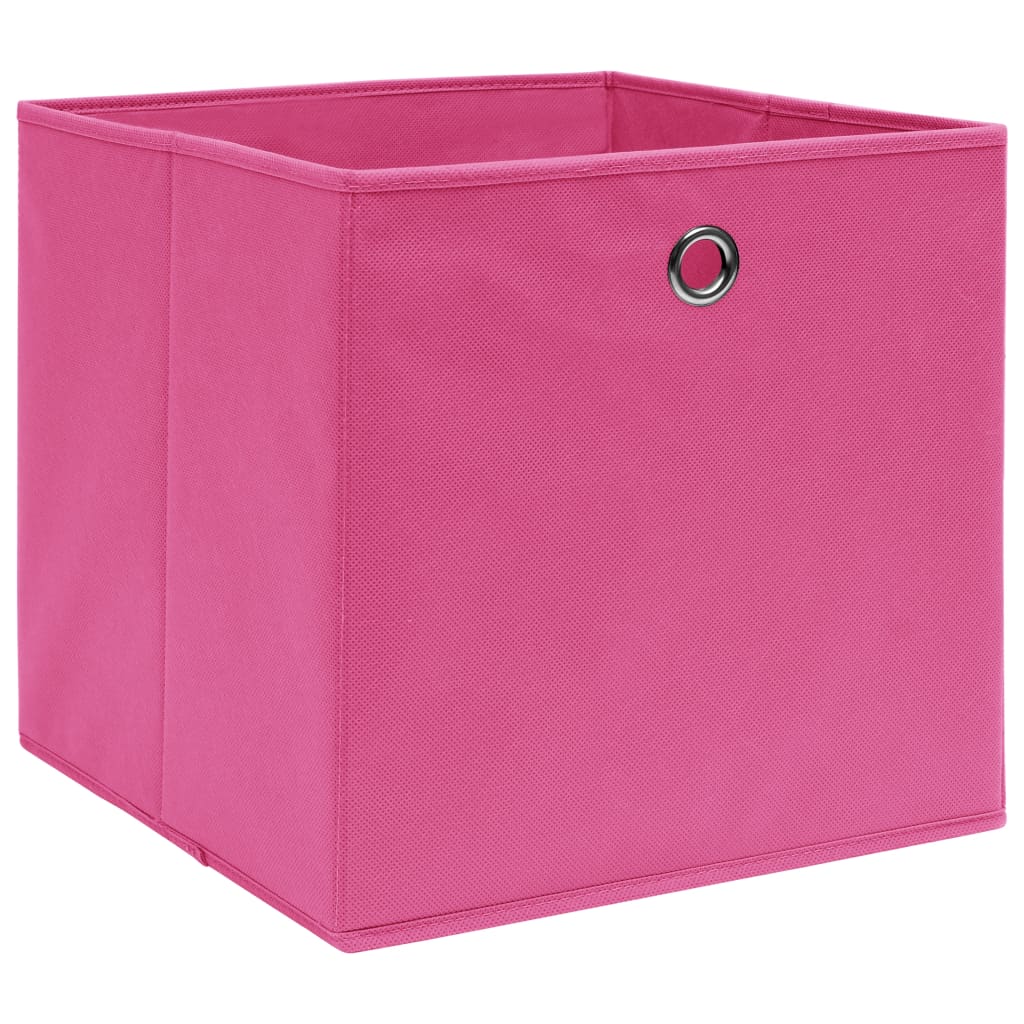 vidaXL Scatole Portaoggetti con Coperchi 4pz Rosa 32x32x32 cm Tessuto