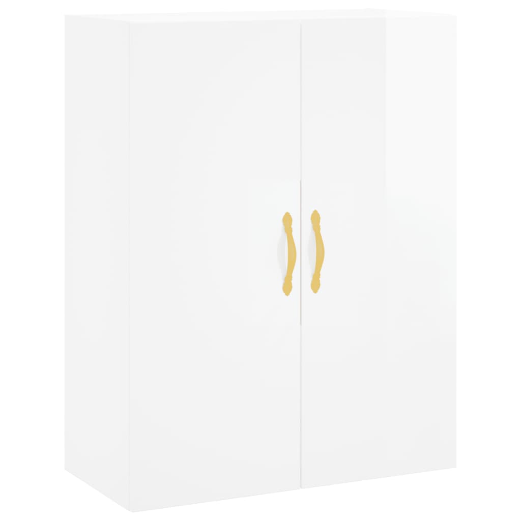 vidaXL Credenza Bianco Lucido 69,5x34x180 cm in Legno Multistrato