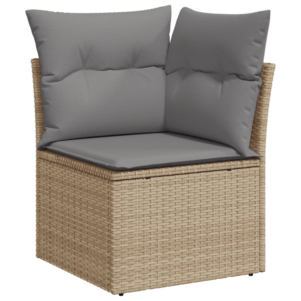 vidaXL Set Divano da Giardino 10 pz con Cuscini Beige Misto Polyrattan