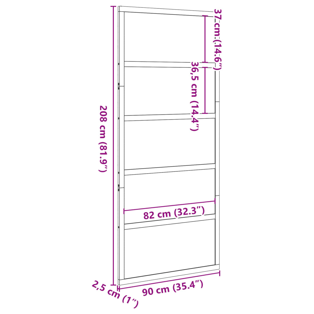 vidaXL Porta del Granaio Bianca 90x208 cm in Legno Massello di Pino