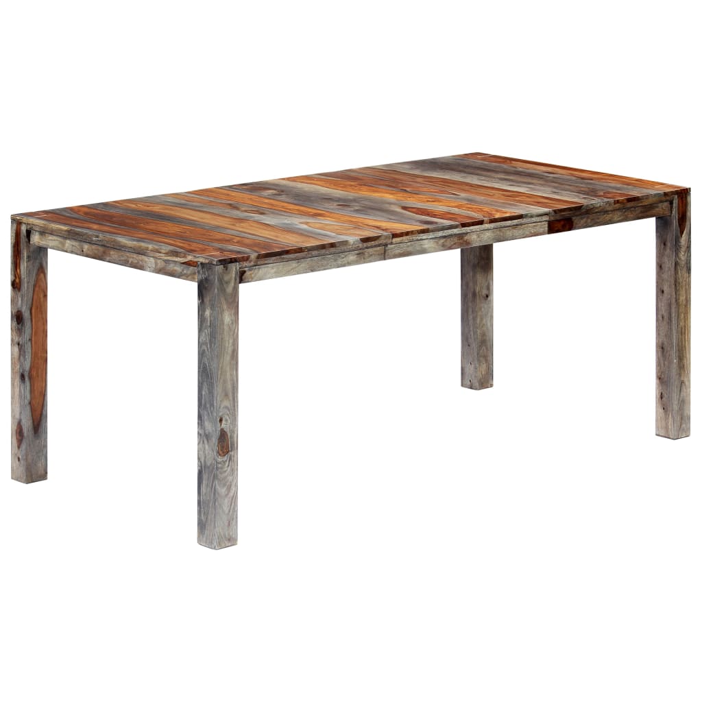 vidaXL Tavolo da Pranzo Grigio 180x90x76 cm Legno Massello di Sheesham