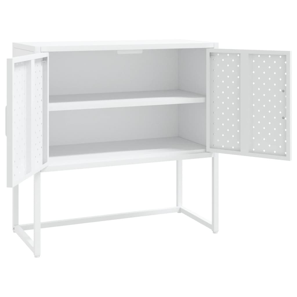 vidaXL Credenza Bianca 75x35x75 cm in Acciaio